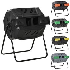 Outsunny Outdoor Tumbling Compost Bin w/ Dual...