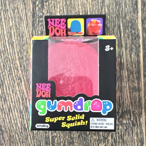 Schylling NeeDoh Gumdrop Super Solid Squish Squeeze Toy, Pink, Ages 4-7