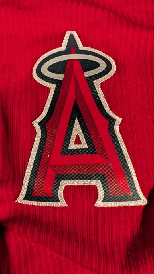 Camiseta Mike Trout #27 Los Angeles Angels Juvenil XL Roja Majestuosa MLB Cool Base Foto 4 de 4