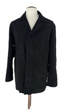 Next Men’s Moleskin Jacket Overcoat Black Button Up Size L 24” PTP