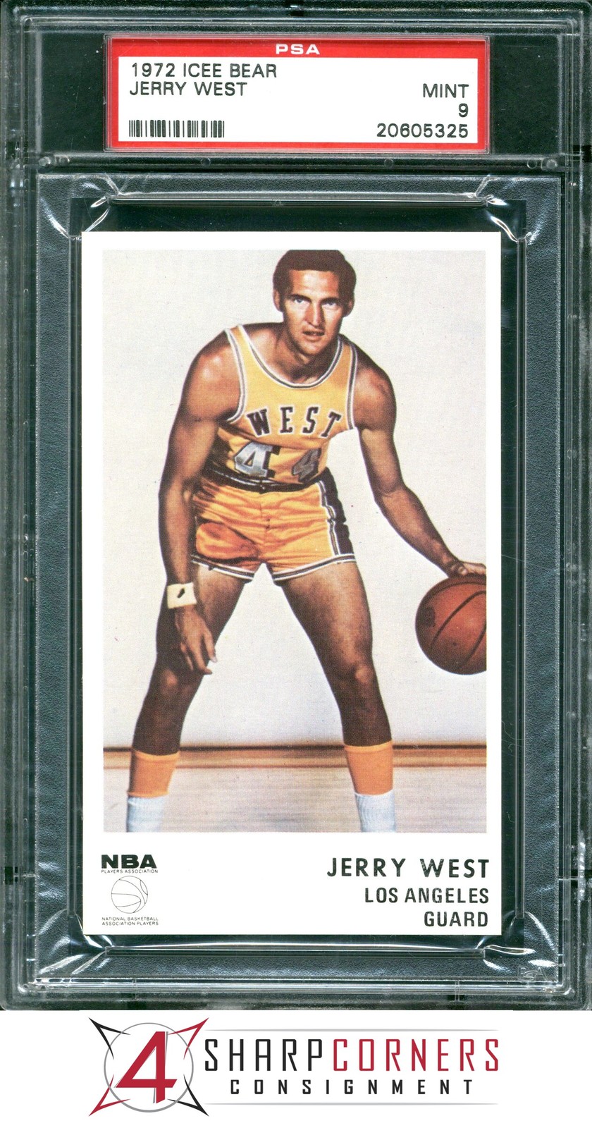 1972 ICEE BEAR JERRY WEST LAKERS HOF PSA 9
