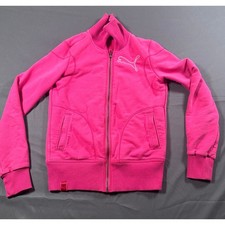 Puma Womens Pink Full Zip Track Jacket Cotton Blend Sporty Art 812709 Size S
