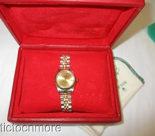 VINTAGE ROLEX OYSTER DATEJUST 31j 2235 WATCH JUBILEE 2060 GOLD / SS + RED BOX