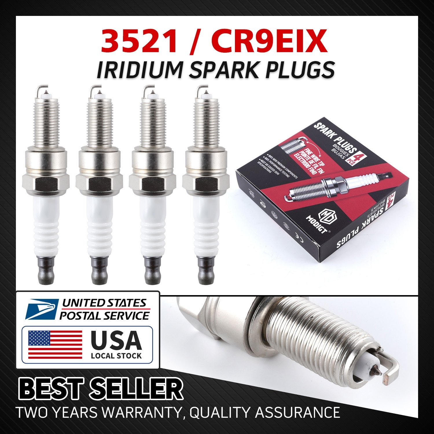 Premium 4Pcs OEM Replacement For NGK 3521/CR9EIX Iridium Spark Plug OEM Quality