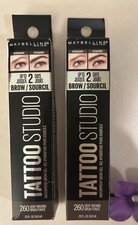 (2) Maybelline Tattoo Studio Waterproof Eyebrow Gel #260 Deep Brown