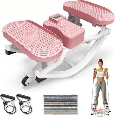 Rock Stepper Balance Board with Digital Counter & Resistance Band, 330 LBS Capac