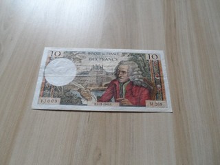 France: billet 10 francs voltaire 1966