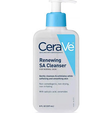 Cerave Renewing SA Cleanser – 8oz | Salicylic Acid Face Wash for Normal Skin
