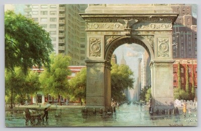 Washington Arch NYC Postcard by Walter Brightwell