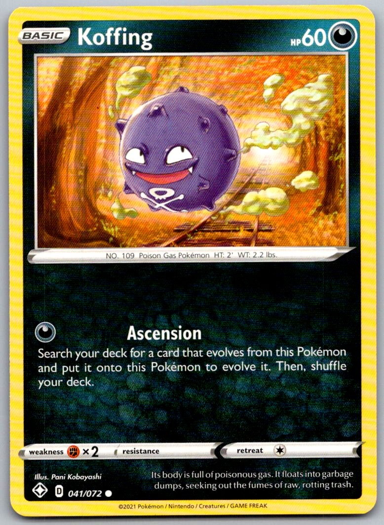Koffing 041/072 Common Shining Fates Pokemon Near Mint