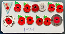12 x  ENAMELLED REMEMBRANCE LAPEL PIN BADGES (Ref XX33)