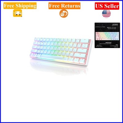 GK61 61-Key RGB Mechanical Gaming Keyboard White Gateron Optical Brown Switches