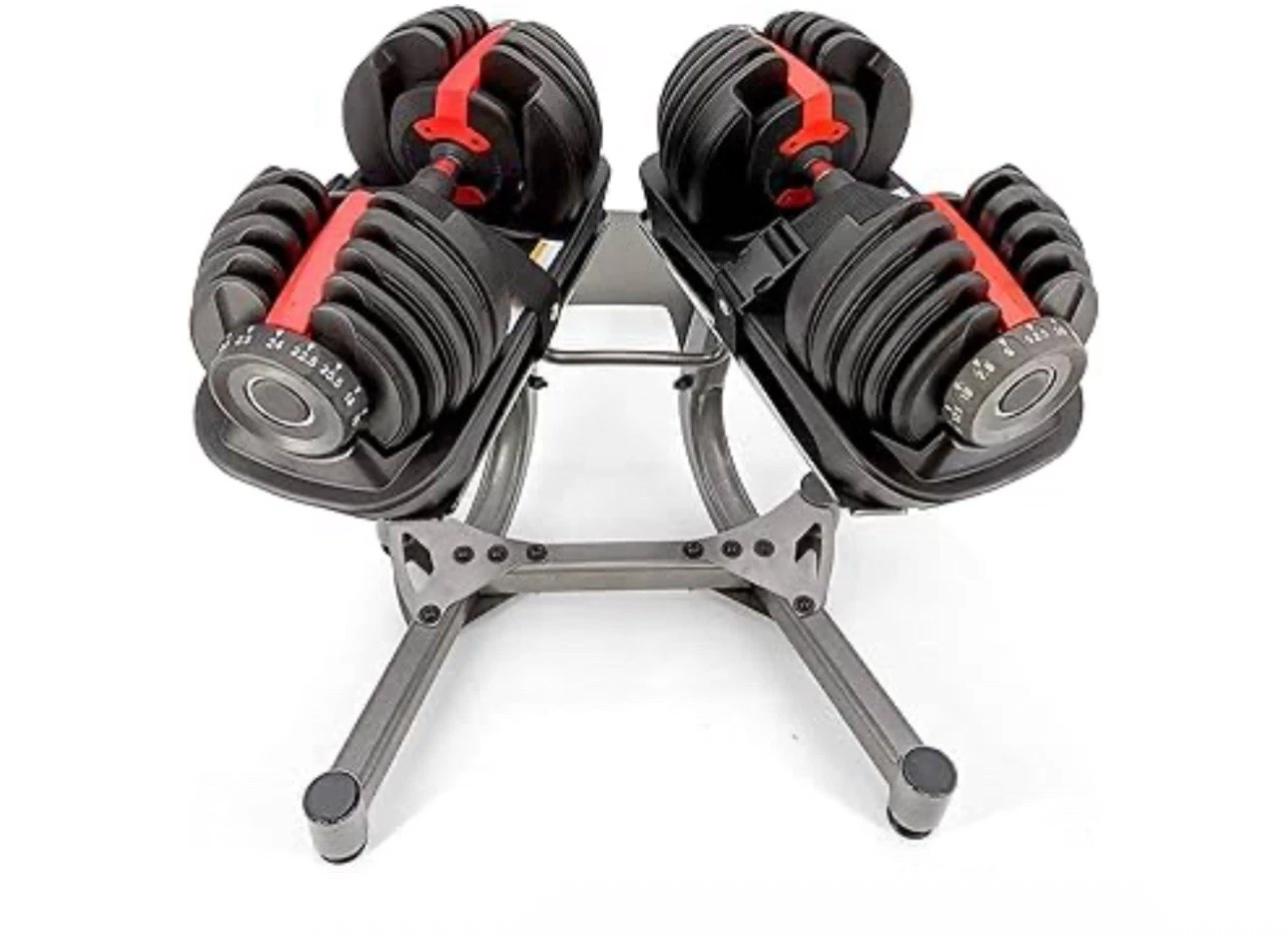 Adjustable Dumbbell Stand with Wheels for 5–90lb Weights – Holds 2 Dumbbells