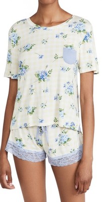 Honeydew Intimates Women's Size Small Something Sweet Gingham Short Set Blue NEW