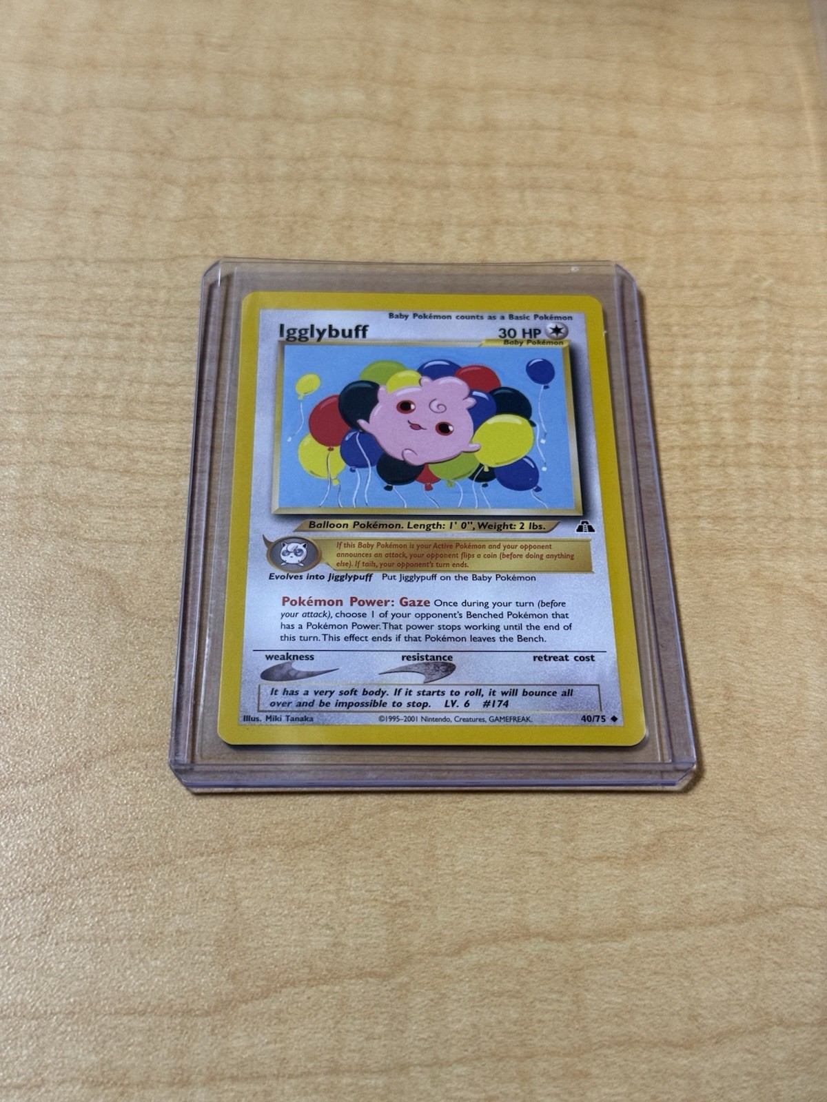 Igglybuff 40/75 Neo Discovery Unlimited 2001 Pokemon Card Uncommon LP