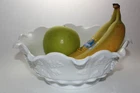 Westmoreland Glass Company White Milk Glass Bowl Paneled Grape 9.5 inches