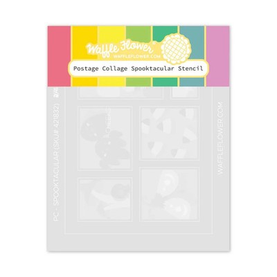 Waffle Flower Stencil - Postage Collage Spooktacular, 421832