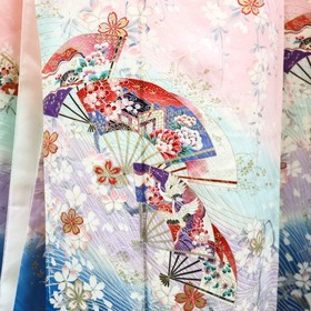 Japanese Vintage Kimono Furisode Silk Gold Auspicious Made in Japan eb-1999