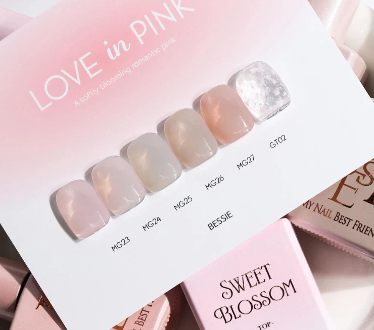 Bessie Love Pink Magnetic Gel Glitter Top | 6 Color | Korean Nail Gel
