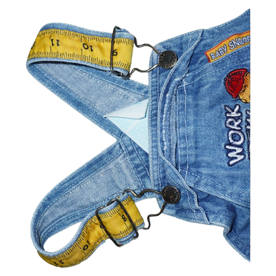 VTG 90s Snoopy “Work Crew” Denim Overalls Baby 12M Peanuts