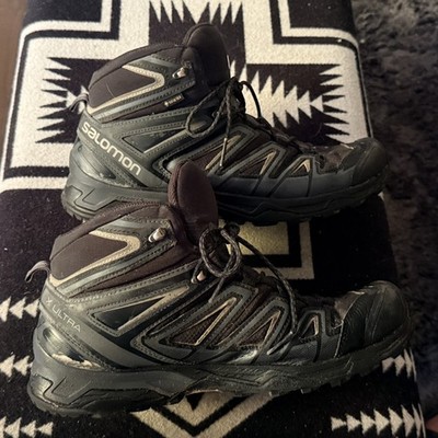Salomon X Ultra 3 Mid GTX Gore-Tex Waterproof Hiking Boots Black Men's Size 12