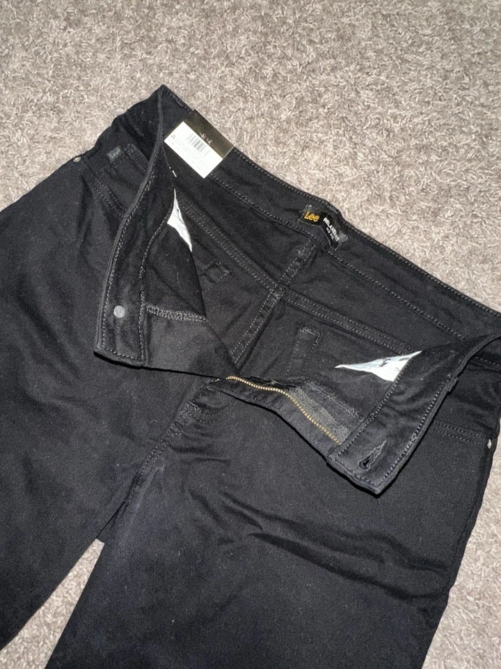 Pantalones Cortos Lee Riders Para Mujer 12 Negros Tiro Medio Bermudas Elastizados Denim Informales Verano Foto 3 de 4