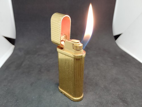 Vintage Cartier Gasfeuerzeug Godron Goldstreifen funktionstüchtig - Bild 2 von 10