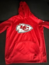 Kansas City Chiefs Hoodie Men's Large Red NFL Football Dri-Fit Sweatshirt Nike