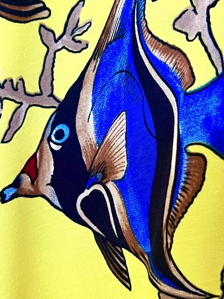 CAMISA HAWAIANA VINTAGE GO BAREFOOT XL ALOHA S/S PEZ ÁNGEL AZUL Foto 2 de 4