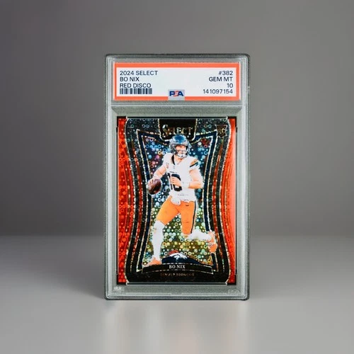 2024 Panini Select BO NIX ROOKIE SUITE RED DISCO PRIZM /49 RC Broncos PSA 10