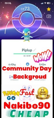 Pokemon Shiny Piplup Special Background Community Day Tra-de Go 
