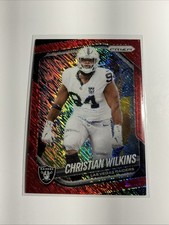 2025 Panini Prizm #40 Christian Wilkins Red Shimmer 17/49 Las Vegas Raiders FOTL