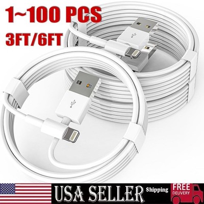 Fast USB Data Charger Cables lot Cords For Apple iPhone 5 S 6 7 8 13 14 X Plus