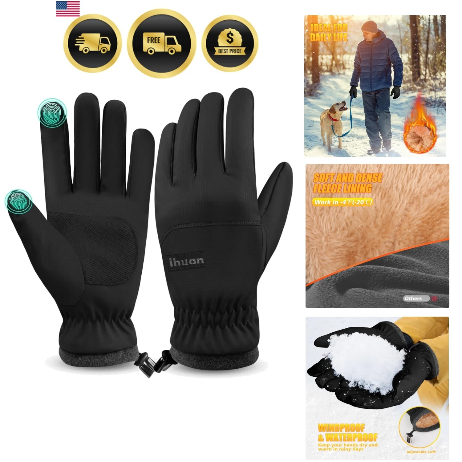 Winter Waterproof Ski Gloves Men Women, Snow Warm Cycling Cold Weather, Drivi...
Opens in a new wind
