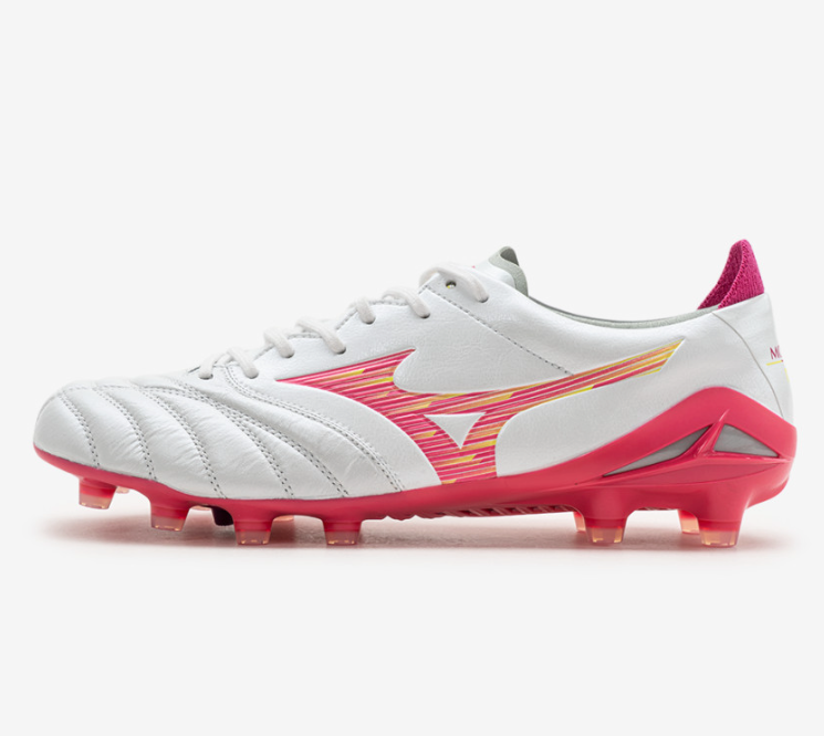 Mizuno Morelia Neo IV Elite MD Soccer Cleats White Pink Tetra