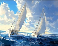 Natuyalo Paint by Numbers for Adults Beginner, Sailboat 16x20 Inch, ART-18 