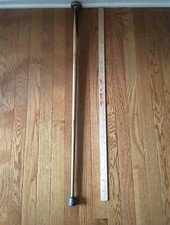 Vintage 1960s Brass Knob Head Handle Rosewood Cane Walking Stick 37"L