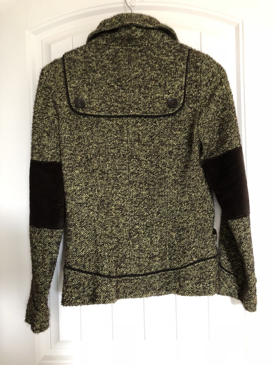 Manteau Asymétrique Tweed Soia & Kyo - Couleur Marron Et Vert, Taille XS, Occasion Très Bon état