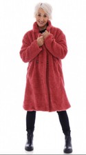 Kit & Kaboodal Made In Italy *cam Teddy Coat Jacket* Strawberry One Size New