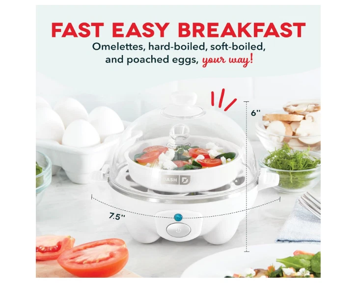 Dash Rapid 12-Capacity Electric Egg Cooker for Hard Boiled Poached Omelet 4 Types