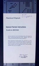 Brother Knitting Machine Punch card Hieroglyphics Fairisle Pattern Card 186