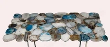 Stunning Mix Agate Top Center Dining Table, Cafeteria Table, Modern Arts Decors