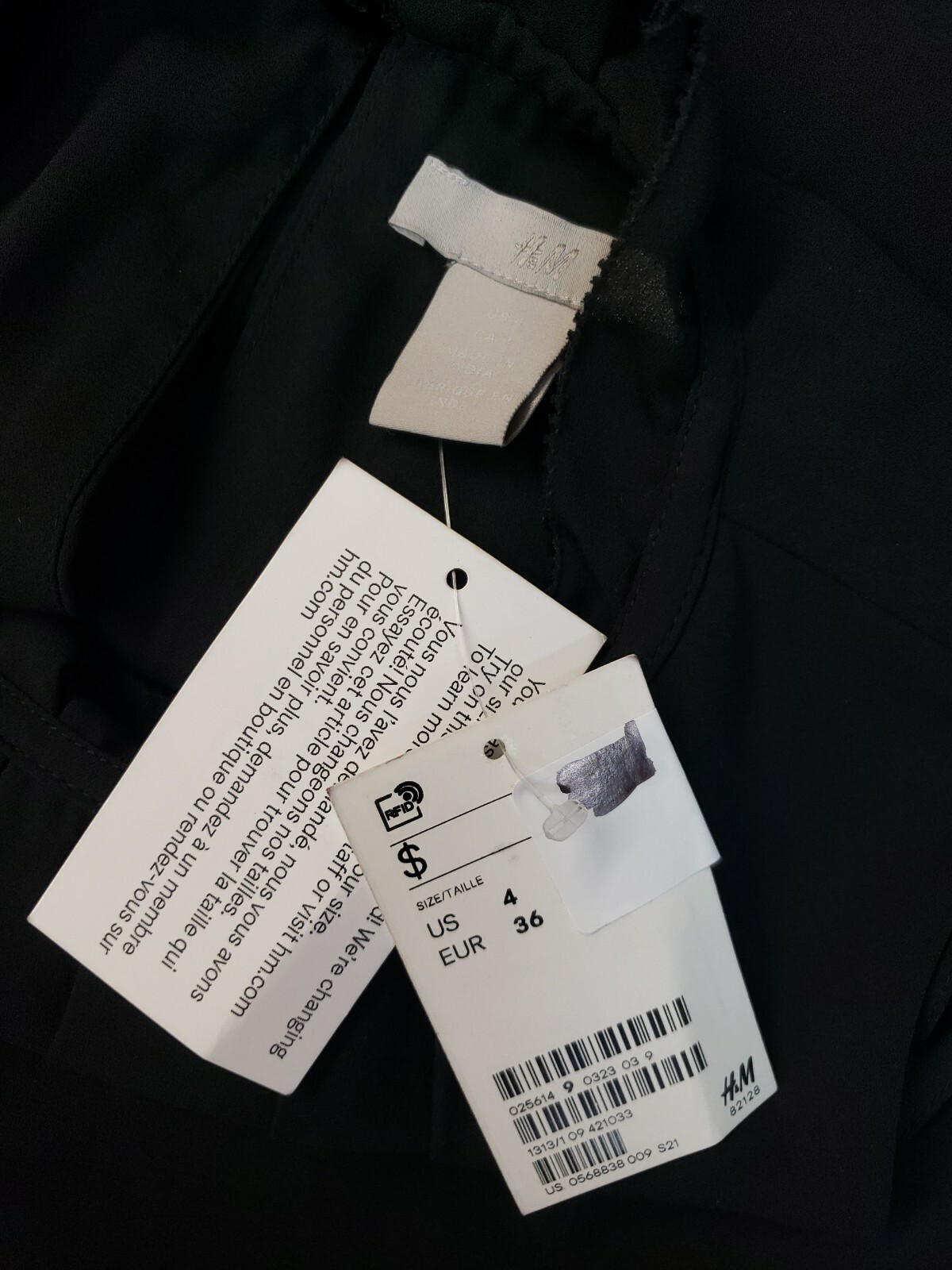 H&M Black Pleated Neckline Sleeveless Women's Dress Size 4 NWT #CB8 thumbnail 7