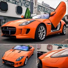 Bubbles Free Glossy Bright Orange Whole Car SUV Vinyl Wrap Hood Sticker Decal US