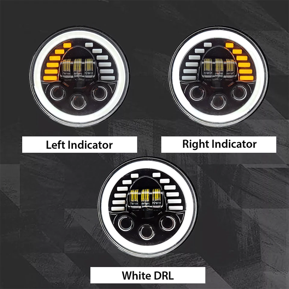 Faróis de LED 7" polegadas + combo de lanternas traseiras para Jeep Wrangler 07-18 JK TJ CJ - Imagem 2 de 4