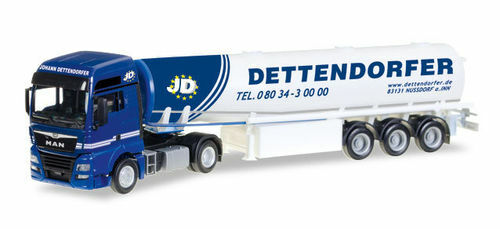 "Herpa 307208 1/87 Man Tgx Xxl Euro 6C Benzintank-Sattelzug \"Dettendorfer\""-image