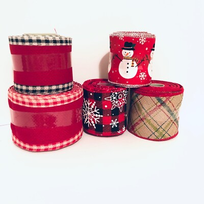 red burlap wired ribbon