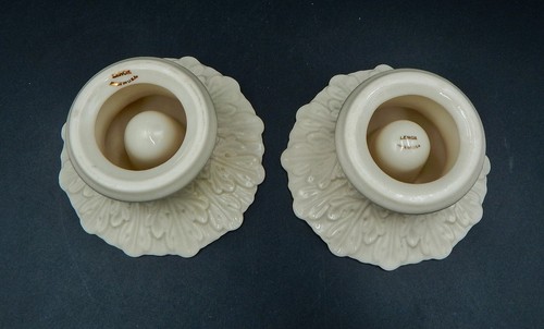 Lenox Woodland Collection Creamy White Porcelain Candlestick Holder Pair USA - Picture 6 of 9