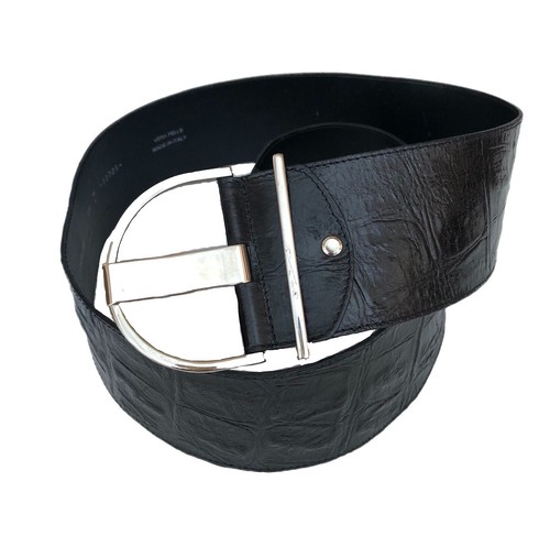 Vintage Nanni Italian Leather Studded Belt Black 90/36 Made in