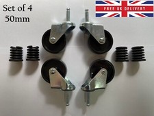 Wheels For Clothes Garment Rails Set of 4 Heavy Duty Castors 50mm Spare Wheel